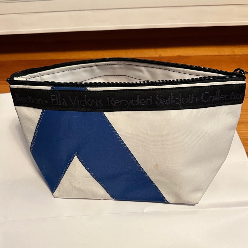 Blue and White Cosmetic Bag